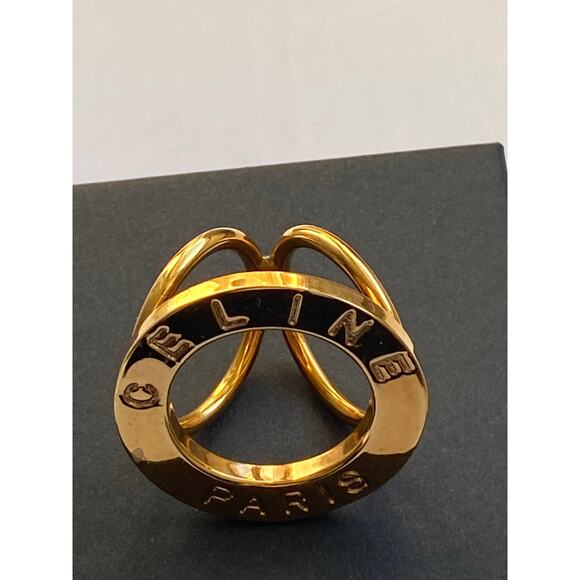 Authentic Céline Paris Gold-Tone Scarf Ring - Picture 6 of 13